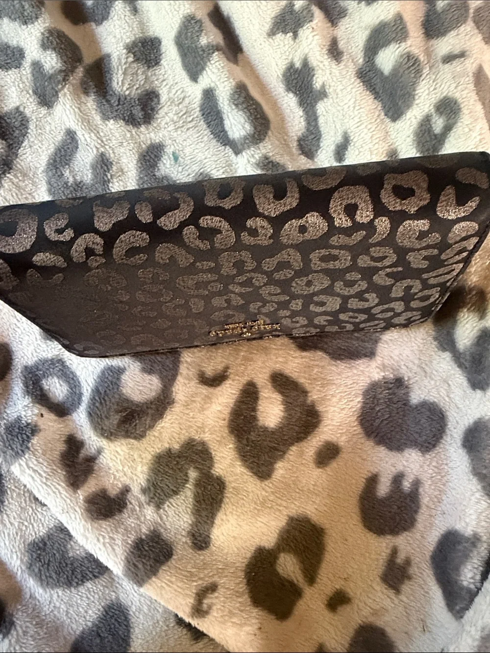 Kate Spade Metallic Leopard Print Zip Around Continental Wallet